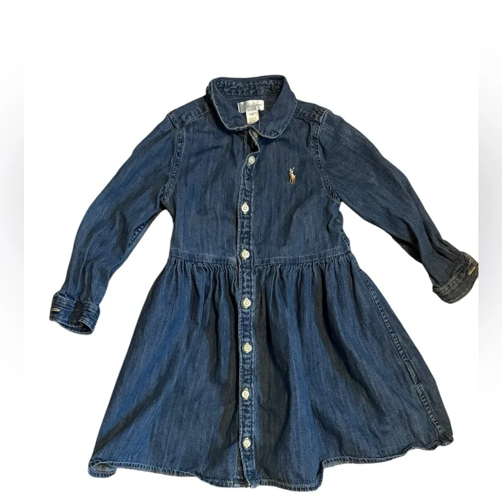 Ralph Lauren Toddler Denim Shirt Dress 24 Months